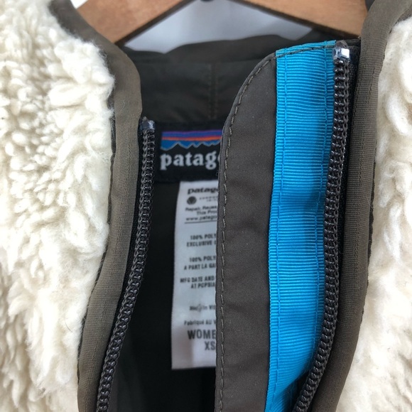 RARE Patagonia XS Retro X Cardigan High Pile Fleece Hooded Jacket ivory 0529 - Picture 8 of 12